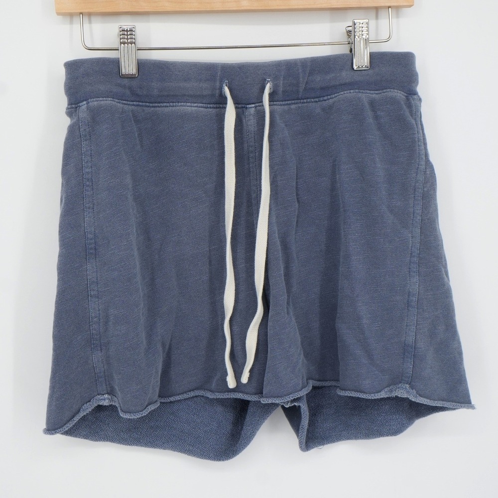 AMO French Terry Sweatshorts XS Blue Raw Hem Cotton Casual Loungewear‎ USA